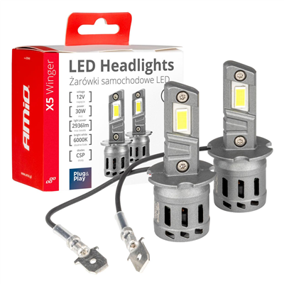 LED žárovky X5-series WINGER H3 6000K max 30W AMIO-03944