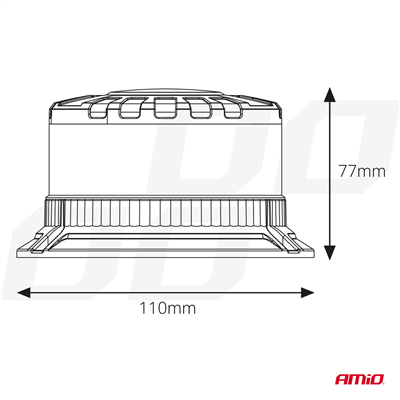 LED výstražný maják W28B 12V 24V AMiO-04106