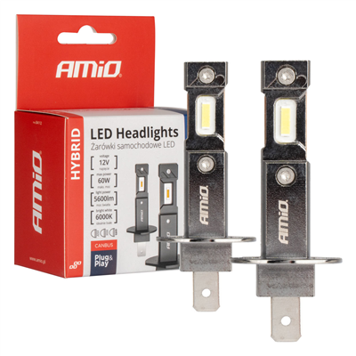 LED žárovky hlavního svícení Hybrid série H1 6000K Canbus 60W AMIO-04112