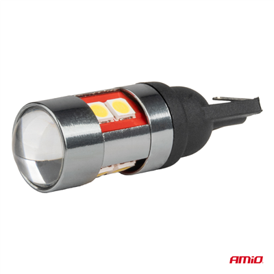 LED žárovky CANBUS T10 W5W 9 SMD 3030 Bílé 12V 24V 36V 48V AMiO-04244