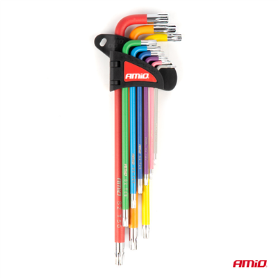Imbusové TORX klíče z S2 oceli 9ks AMiO-04301