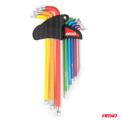 Imbusové TORX klíče z S2 oceli 9ks AMiO-04301