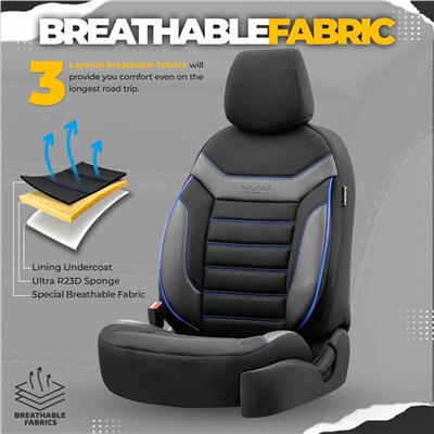 Sada autopotahů OTOM INDIVIDUAL 203 BLACK/BLUE 3-ZIP
