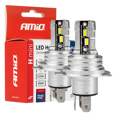 LED žárovky hlavního svícení H4/H19 H-mini Series AMiO-03331