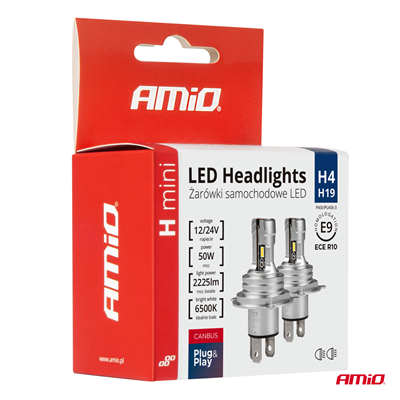 LED žárovky hlavního svícení H4/H19 H-mini Series AMiO-03331