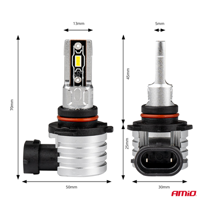 LED žárovky hlavního svícení HB3 9005/HIR1 9011/H10 H-mini Series AMiO-03334