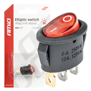 Amio 03612 Oválný spínač 12/230V (s červeným světlem) BU01