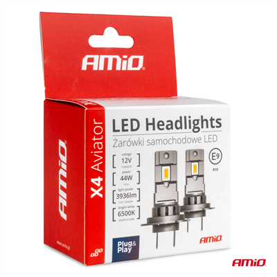 LED žárovky X4-series AVIATOR HB4 9006 6500K max 44W AMIO-03767