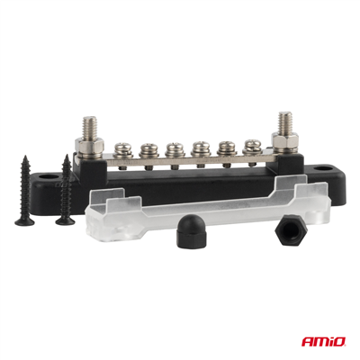 Mínusová zemnící přípojnice M6 12V - 48V 150A AMIO-03809