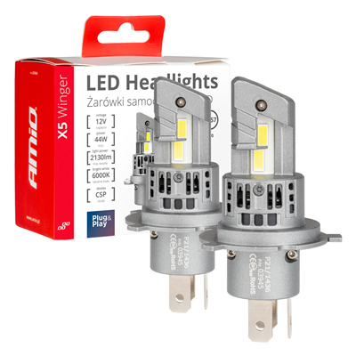 LED žárovky X5-series WINGER H4 6000K max 44W AMIO-03945