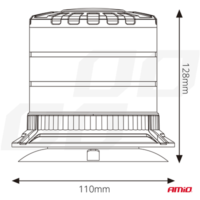 LED výstražný maják W30M 12V 24V AMIO-04111