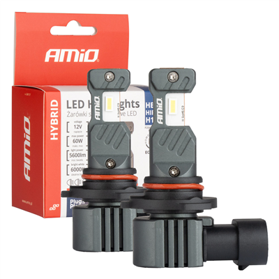 LED žárovky hlavního svícení Hybrid série HB3 HIR1 H10 6000K Canbus 60W AMIO-04117