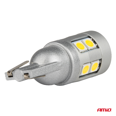 LED žárovky CANBUS T10 W5W 12 SMD 3030 Bílé 12V 24V AMiO-04243