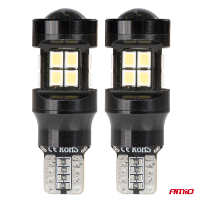 LED žárovky CANBUS T15 W16W 15SMD 2835 Bílé 12V 24V AMiO-04245