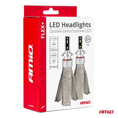 LED žárovky hlavního svícení FLEX+ H3 canbus 6000K 12V 24V AMIO-03656