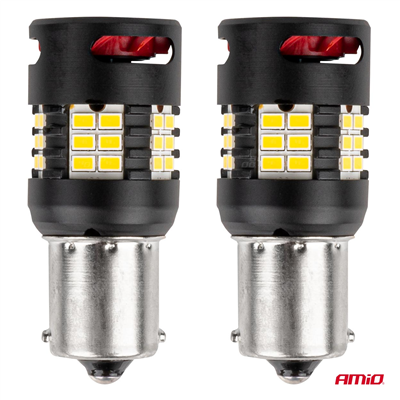 LED BUBLS CANBUS PRO series 1156 BA15S P21W R10W R5W 24x3020 SMD FAN White 12V/24V AMIO-03721