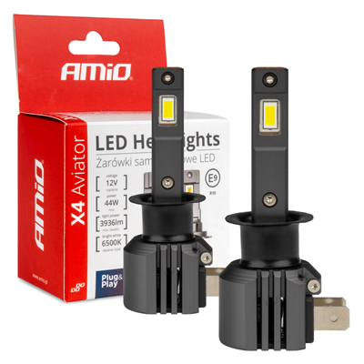 LED žárovky X4-series AVIATOR H1 6500K max 44W AMIO-03761