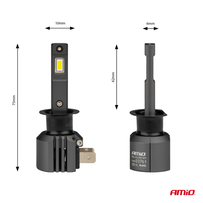 LED žárovky X4-series AVIATOR H1 6500K max 44W AMIO-03761