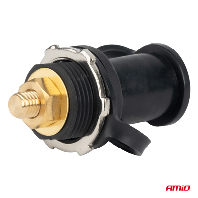 Konektor napájení baterie černý mínus s krytkou 3/8 M10 12V 24V 48V 250A AMIO-03813
