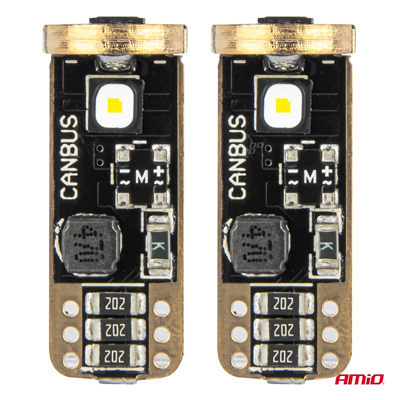 LED žárovky CANBUS T10 W5W 3SMD 3838 White 12V/24V AMiO-04246