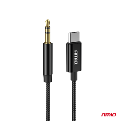 Kabel USB-C na TYP AUX Mini Jack 3,5mm 1m AMiO-04294
