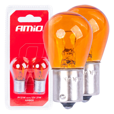 Halogenové žárovky PY21W BA15S 12V AMBER 2ks blister