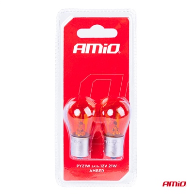 Halogenové žárovky PY21W BA15S 12V AMBER 2ks blister