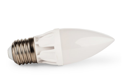 LED žárovka E27 bílá teplá 8W C37