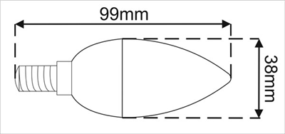LED žárovka E27 bílá teplá 8W C37