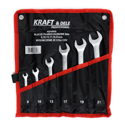 Kraft&Dele KD10935, Sada očko-plochých klíčů 6 ks
