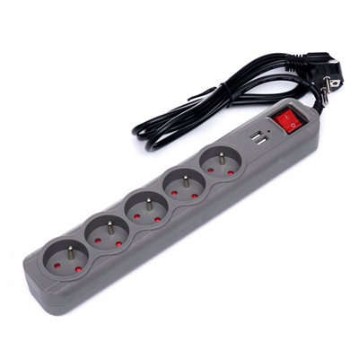 Kraft&Dele KD4033, Prodlužovací přívod 1,5 m 5 zásuvek/2 USB