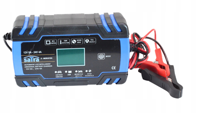 Satra S-MORAY8A, Výkonná automatická LCD nabíječka, 12V/24V 8A/4A