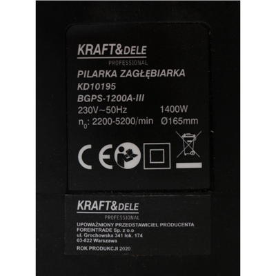 Kraft&Dele KD10195, Okružní pila 1400 W