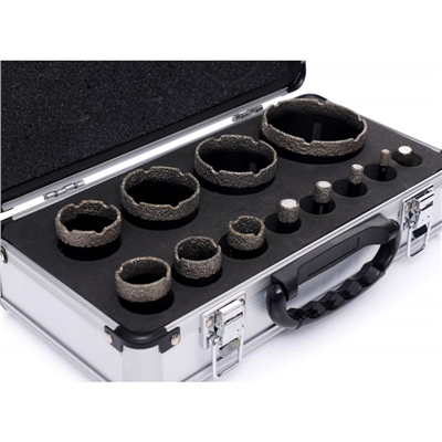 Kraft&Dele KD11227, Diamantové korunkové vrtáky vykružováky, 6-68 mm, sada 12 ks