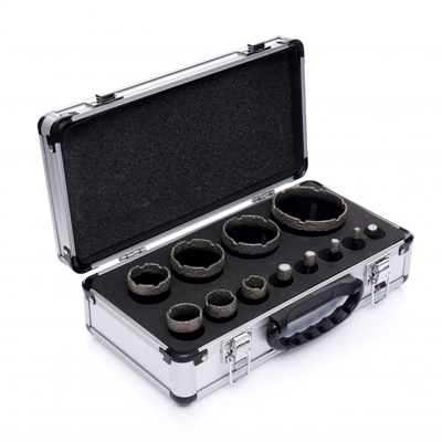 Kraft&Dele KD11227, Diamantové korunkové vrtáky vykružováky, 6-68 mm, sada 12 ks