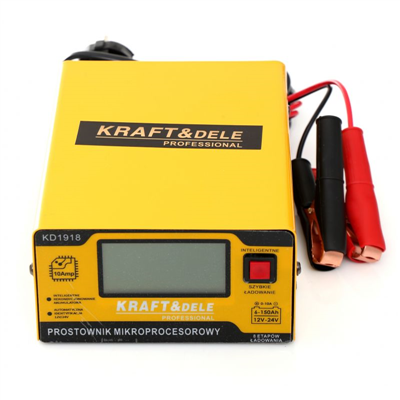 Kraft&Dele KD1918, Mikroprocesorová nabíječka, 10A, 12/24 V