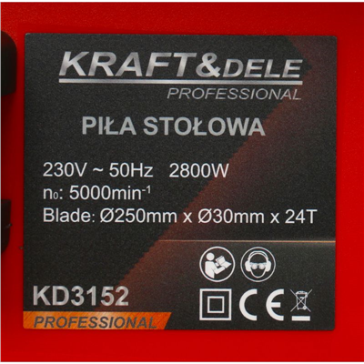 Kraft&Dele KD3152, Pojízdná stolní kotoučová pila 2800 W