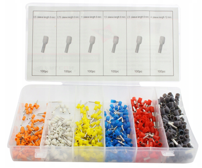 Kabelové dutinky izolované, sada 600ks, F01137