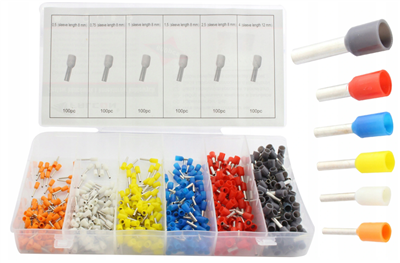 Kabelové dutinky izolované, sada 600ks, F01137