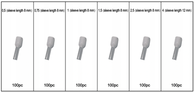 Kabelové dutinky izolované, sada 600ks, F01137