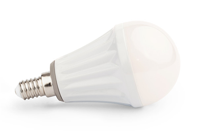 Hliníková LED žárovka E14 bílá teplá 8W 18 SMD 5730H