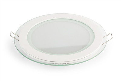 Zapuštěný kruhový skleněný LED panel bílý 18W