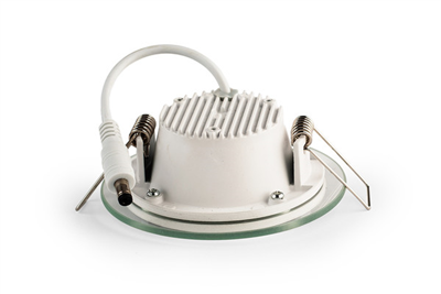 Zapuštěný kruhový skleněný LED panel bílý 18W