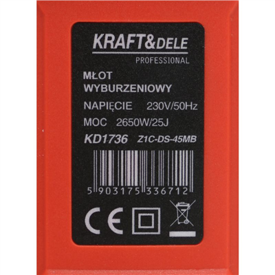Kraft&Dele KD1736, Bourací kladivo 2650 W