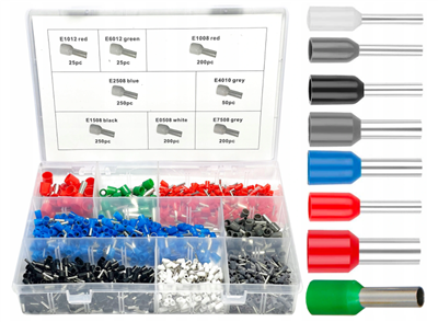 Kabelové dutinky izolované, sada 1200 ks, F01235