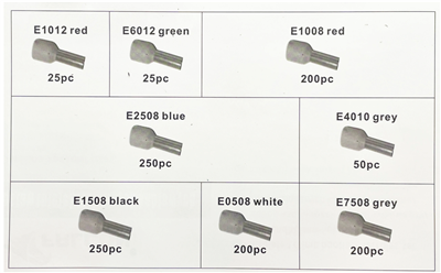Kabelové dutinky izolované, sada 1200 ks, F01235