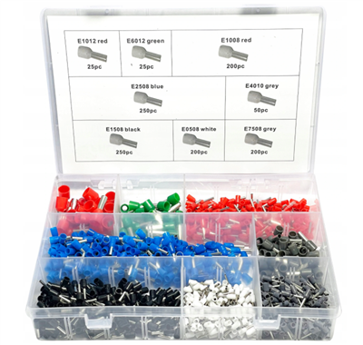 Kabelové dutinky izolované, sada 1200 ks, F01235