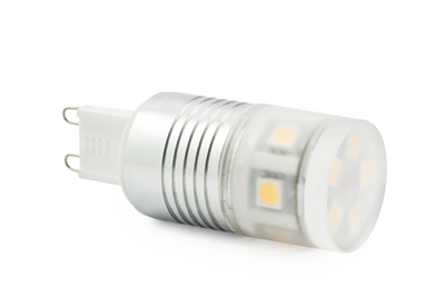 Hliníková LED žárovka G9 2,4W bílá studená 230V