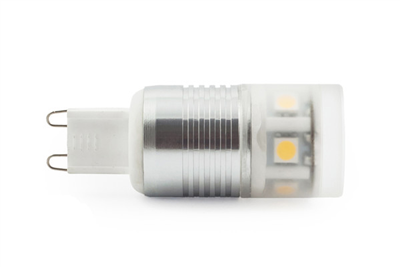 Hliníková LED žárovka G9 2,4W bílá studená 230V