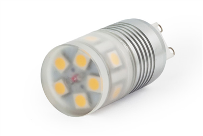 Hliníková LED žárovka G9 2,4W bílá studená 230V